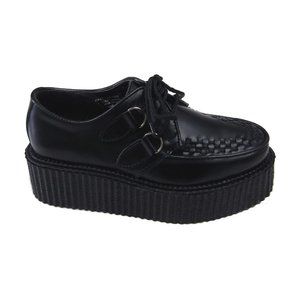 Demonia 80s Gothic Punk 402 Black Leather Creepers